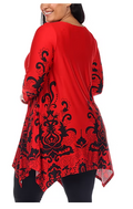 White Mark Plus Size Yanette Tunic Top - Red, Size 1X by Vanessa Jane