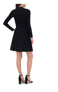 Vince Camuto Womens Embellished Mock Neck Dress - Black, small by Vanessa Jane
