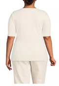 Lands End Womens Plus Size Lightweight Jersey Tie Front Top by Vanessa Jane