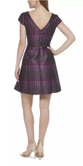 Vince Camuto Womens Metallic Jacquard Fit and Flare Dress, Size 2 by Vanessa Jane