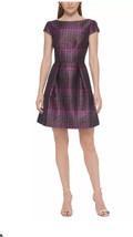Vince Camuto Womens Metallic Jacquard Fit and Flare Dress, Size 2 by Vanessa Jane
