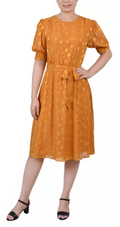 Ny Collection Womens Elbow Sleeve Swiss Dot Dress , XL by Vanessa Jane