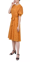 Ny Collection Womens Elbow Sleeve Swiss Dot Dress , XL by Vanessa Jane