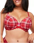 Adore Me Womens Nare Contour Full Coverage Bra - Plaid Red, 38G by Vanessa Jane
