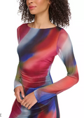 Vince Camuto Womens Printed Mesh Ruched Bodycon Dress, Size 10 by Vanessa Jane