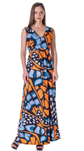 24seven Comfort Womens Orange Butterfly Print V Neck Tie Back Empire Wai by Vanessa Jane