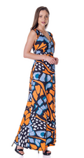 24seven Comfort Womens Orange Butterfly Print V Neck Tie Back Empire Wai by Vanessa Jane