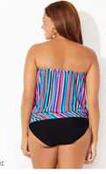 Swimsuits For All Plus Size Womens Bandeau Blouson Tankini Top, Size 20 by Vanessa Jane