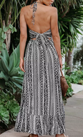 Cupshe Womens Flounce Maxi Beach Dress - Black by Vanessa Jane