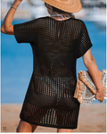 Cupshe Womens Crochet Short Sleeve Cover-Up Mini Beach Dress by Vanessa Jane