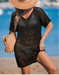 Cupshe Womens Crochet Short Sleeve Cover-Up Mini Beach Dress by Vanessa Jane