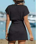 Cupshe Womens Storyteller Cutout V-Neck Cover-up Dress by Vanessa Jane