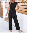 Cupshe Womens Elegant Tie-Waist Cap Sleeve Jumpsuit, Small by Vanessa Jane