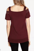 Belldini Womens Embellished Cold-Shoulder Top, Size XL by Vanessa Jane