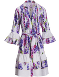 Boston Proper Wisteria Wonder Print Eyelet Inset Tiered A Line Dress, Size 8 by Vanessa Jane