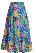 Boston Proper Floral Collage Print Poplin Midi Skirt,Medium by Vanessa Jane