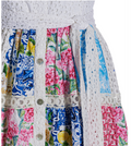 Boston Proper Mixed Media Eyelet Patchwork Print Fit and Flare Dress, Size MD by Vanessa Jane