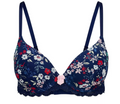 Adore Me Womens Kati Contour Demi Bra - Floral Blue, 34C by Vanessa Jane
