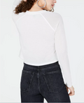 Material Girl Juniors Illusion-Sleeved Crop Top by Vanessa Jane