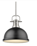 Golden Lighting Duncan 14 Inch Large Pendant Duncan - 3604-L PW-BLK - Transition by Vanessa Jane