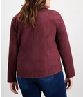 Style & Co Plus Size Faux-Suede Jacket, 0X/Port by Vanessa Jane