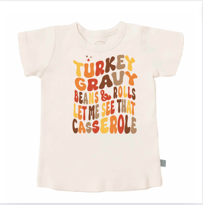 graphic tee | turkey gravy casserole by Finn + Emma