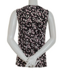 Kasper Printed Twist-Neck Sleeveless Top, Size Large by Vanessa Jane