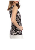 Kasper Printed Twist-Neck Sleeveless Top, Size Large by Vanessa Jane