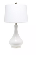 Hampton Bay White and Acrylic Tear Drop Accent Lamp Base by Vanessa Jane