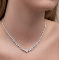 14K White Gold Lab Grown Diamond Riviera Necklace by Fine Color Jewels