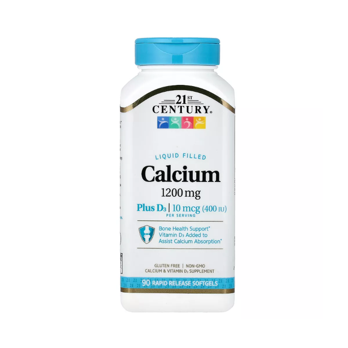 21st Century Calcium Plus D3 – 600mg (90 Softgels) by Pasteur Pharmacy