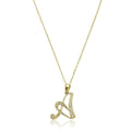 Script Diamond Initials Necklace 10K Gold by Fine Color Jewels