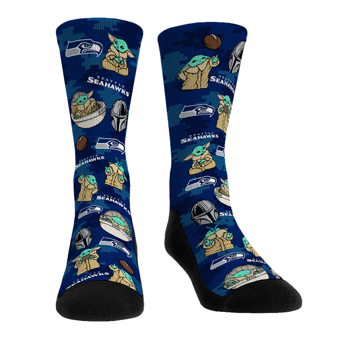 Seattle Seahawks - Star Wars - Grogu All-Over by Rock 'Em Socks
