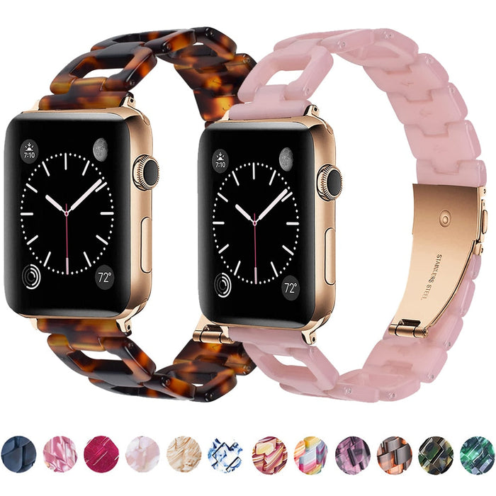 Resin Strap For Apple Watch Band/Strap Series 11/10/9/8/7/6/5/4/ SE / Ultra 1/2/3 by Arleathercraft