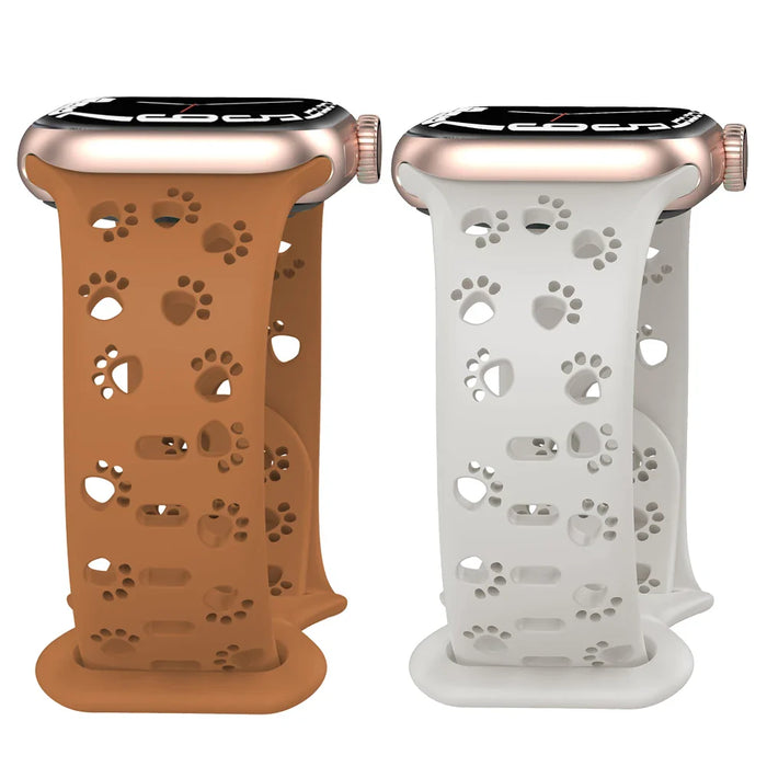 Apple Watch Silicone Strap - Soft Hollow-Out Cat Pattern by BandsCo Straps
