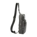 Black Full-Grain Leather Sling Bag for Men by MiamiLeathers.com