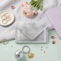 Mini Envelope Wallet With RFID protection - Silver Glitter by CASUPO