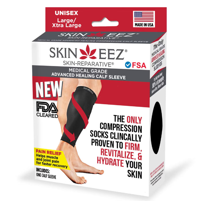 Skineez Knitted Calf Compression Sleeve - Black, Size Large/Extra Large (L/XL) by Pasteur Pharmacy
