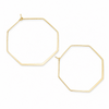 Ellison+Young Smaller Stylish Octagon Wire Hoop Earrings, Matte Gold