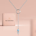 Blue Topaz Drop Necklace by Fine Color Jewels