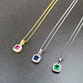 Ruby Halo Necklace by Fine Color Jewels