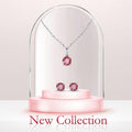 Pink Moissanite Jewelry Set by Fine Color Jewels