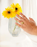 2.90 Ct Cushion Yellow Sapphire Prong 18k Yellow Gold Over Silver Statement Ring by Fine Color Jewels