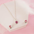 Pink Moissanite Jewelry Set by Fine Color Jewels