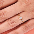 Diamond Teardrop 10K Rose Gold Solitaire Ring by Fine Color Jewels