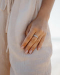 White Topaz Vertical Chunky Baguette Ring by Fine Color Jewels