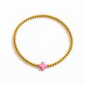 So Very Blessed Cross Gold Beaded Stretch Bracelet