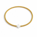 So Very Blessed Cross Gold Beaded Stretch Bracelet