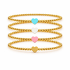 So Very Loved Heart Gold Beaded Stretch Bracelet
