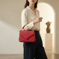 Premium New Zealand Lambskin Quilted Leather Crossbody Bag for Women by MiamiLeathers.com
